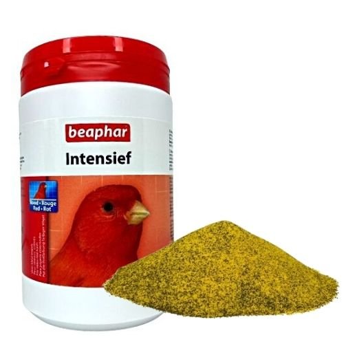 Bohena intensief adds brightness and color to red factor birds such as canaries, parakeets, goldfinches, cardinals, flamingos and others.