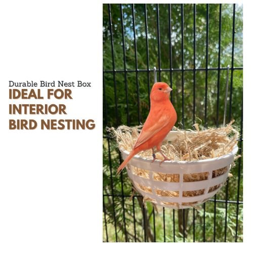 2GR Bird Nest with Iron Hooks - 2pc Plastic Nest for Parakeets, Finches, and Small Birds, Easy to Install Cage Accessory, Durable and Comfortable Nesting Solution for Indoor Use