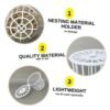 Plastic Nesting Material Holder for Birds, Nesting Material Dispenser for Bird Breeding and Aviary Use (10 pack )