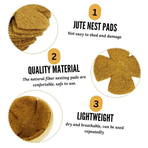 Jute Nest Pads to line the plastic nests of canaries and exotic birds (pack 10)