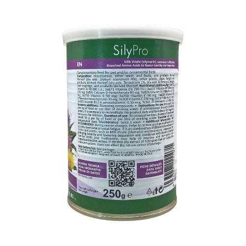 SilyPro 250g by Pineta Zootecnici – Liver Health Supplement for Birds with Milk Thistle Powder, Dietary Formula for Canaries and Parrots to Boost Immunity and Enhance Vitality