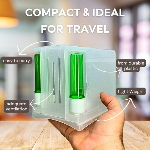 2GR Small Travel Cage for Birds, Hamsters, and Guinea Pigs, Durable Design, Ideal for Vet Visits, Short Trips, and Temporary Housing, Lightweight and Compact