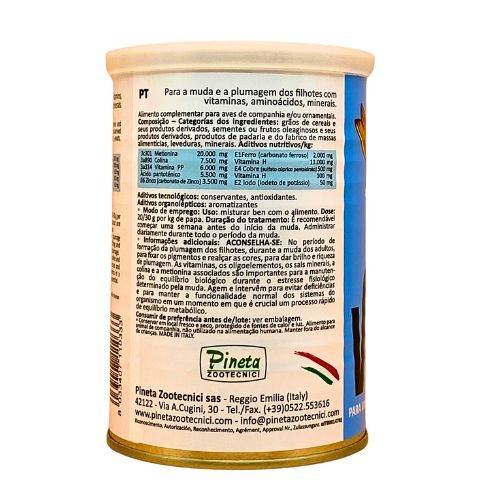VellBrill for Pineta Zootecnici perfect moult, Gives a rich, bright and velvety plumage, Contains vitamins, amino acids, trace elements and minerals. (200g)