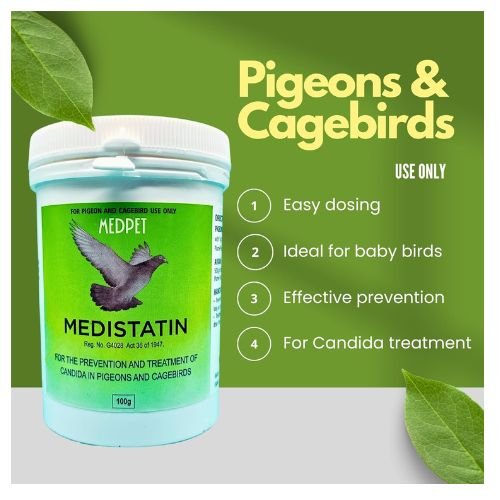 Medistatin prevention and  treatment candida in pigeons and cagebirds 100g