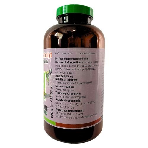 Nekton Elektrolyt a bird food supplement rich in electrolytes, for hydration and recovery.