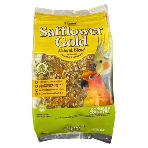 Higgins Safflower Gold with vitamins & mineral for Conure/Cockatiel. (3Lb)