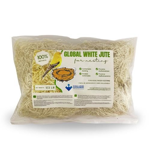 White jute fiber ideal for nests of birds, canaries, finches, exotic birds, lady gouldians and more, it is safe, soft and durable