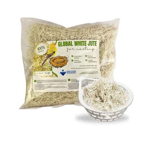 White jute fiber ideal for nests of birds, canaries, finches, exotic birds, lady gouldians and more, it is safe, soft and durable